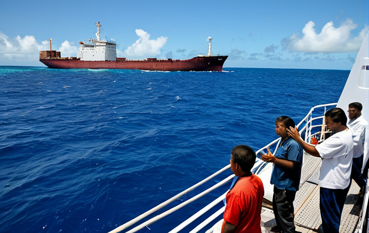 키리바시 섬 간 이동 방법 - Ferry Life**

"Inside a crowded ferry traveling between islands in Kiribati. Fully clothed local peo...