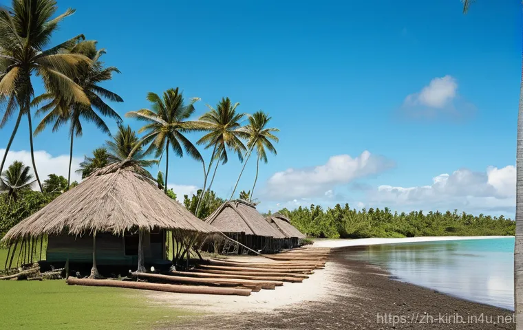키리바시 영국 식민지 시절 - **Prompt for Economic Change:**
    "A vibrant, wide-angle shot depicting a Kiribati island scene du...